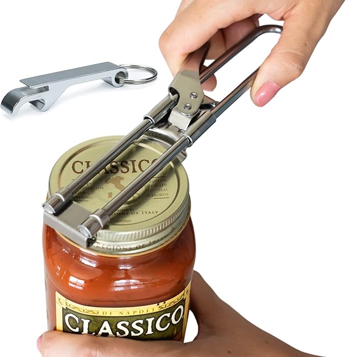 Oleex Jar Opener for Weak Hands (x2) with Keychain Bottle Cap Opener. Easy Seniors Arthritis, Kids Openers. Gripper Tight Lid Opener, Kitchen Gadgets