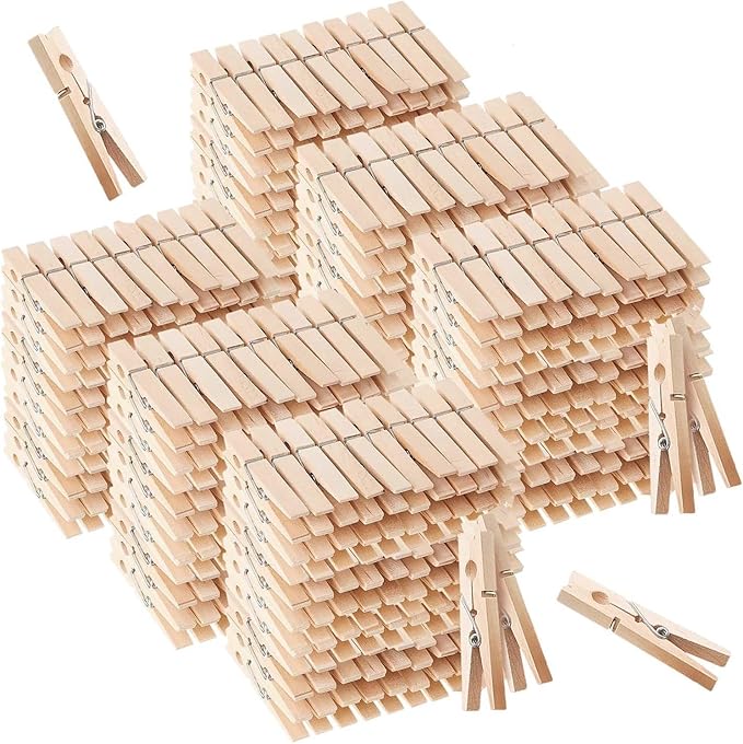 SenseYo 300 Pcs 2.9 Inch Wooden Clothespins Clips for Hanging Clothes, Craft, Home