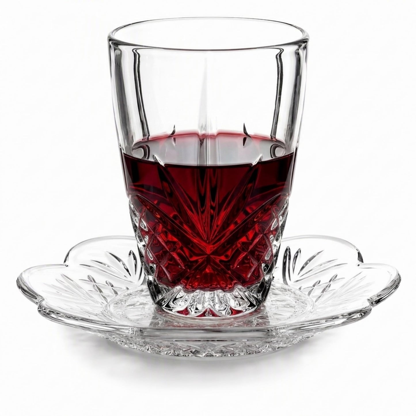 Godinger Kiddush Cup and Plate Set, Crystal Glass Kiddush Cup - Dublin Collection