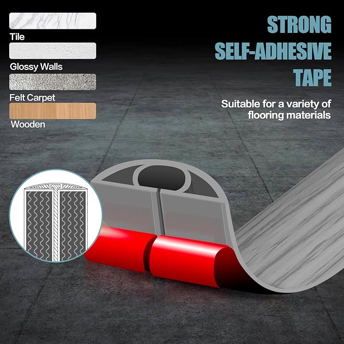 Floor Cord Cover Self Adhesive Cord Hider, 10FT Cable Management, Extension