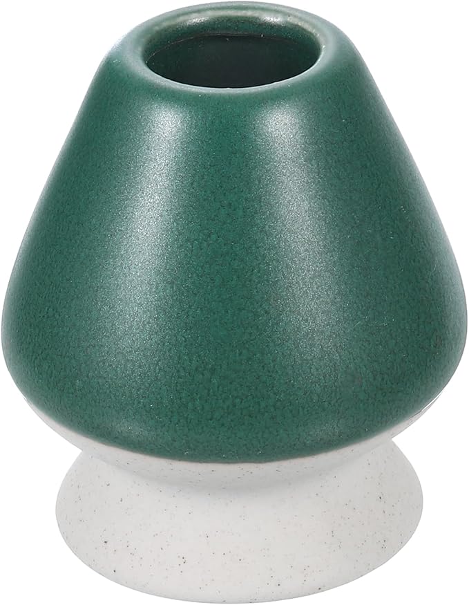 HARFINGTON Ceramic Chasen Stand 70mm Matcha Whisk Holder Teas Set Whisks Stand Traditional Matcha Tea Chasen Holder Tea Set Accessories for Tea Tasting, Ice Gray