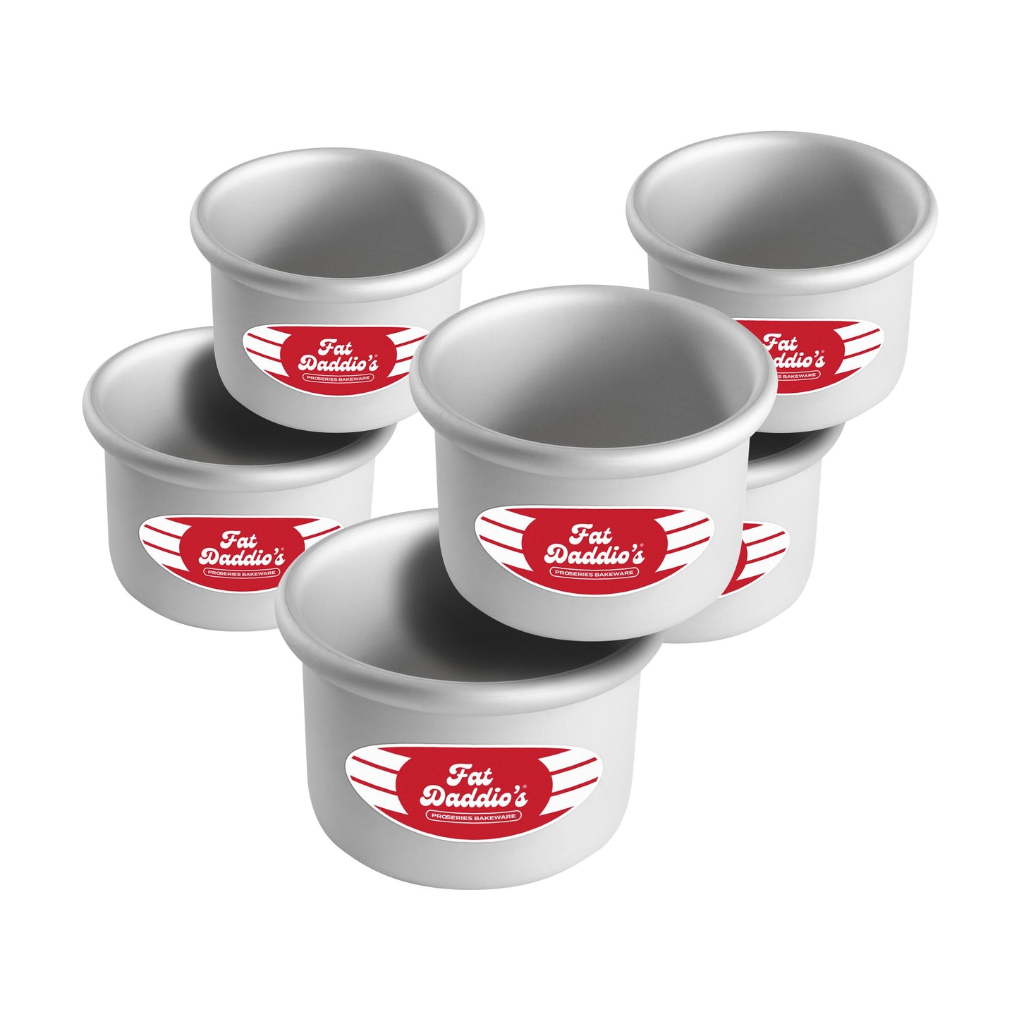 Fat Daddio's Anodized Aluminum Round Cake Pans, 2 Piece Set, 5 x 2 Inch