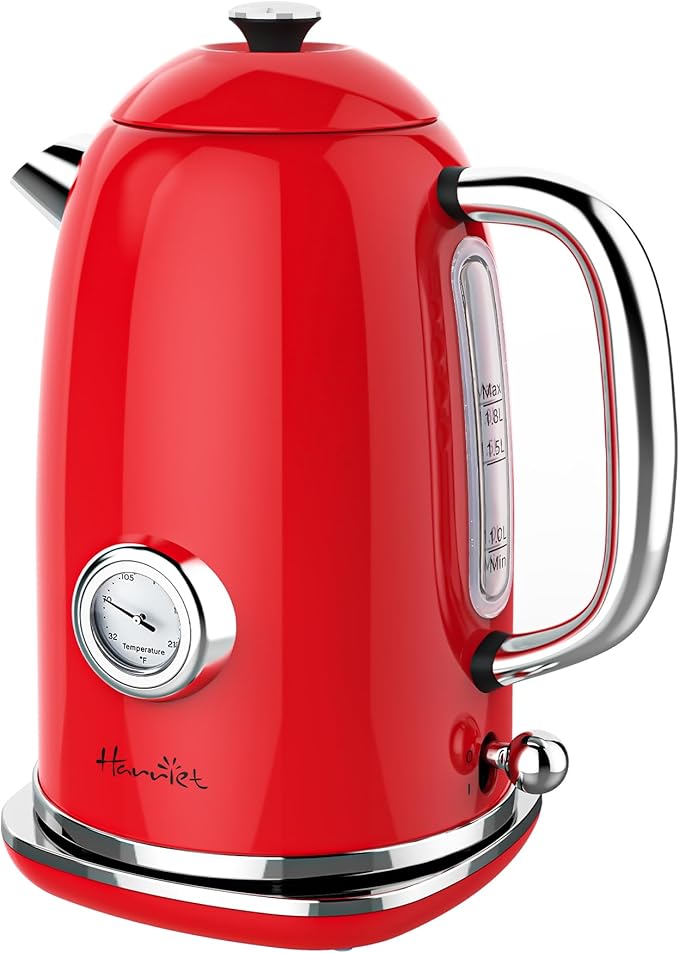 Harriet 61 oz Electric Kettle with Thermometer, Hot Water Pot, Retro