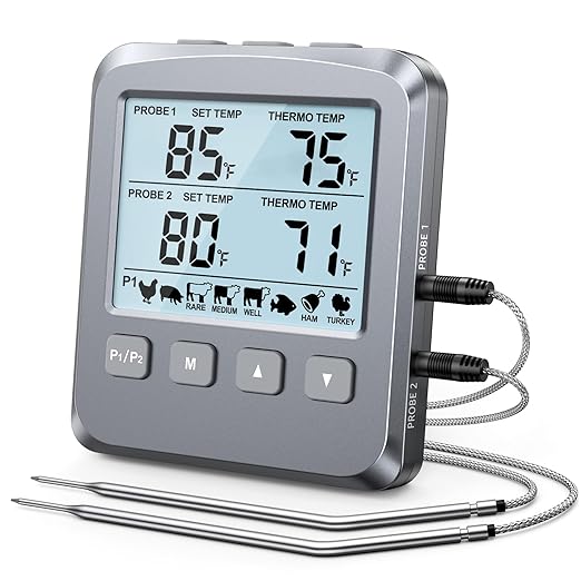 Vuwwey Dual Probe Meat Thermometer Digital for Cooking, Grilling & Smoking
