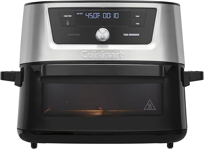 Cuisinart Air Fryer, 6-Quart Basket Large Fryer with 5 Cooking Functions to Roast, Bake, Broil, Air Fry and Keep Warm, 5 Airfryer Presets, Dishwasher-Safe Parts, AIR-200NAS, Stainless Steel & Black