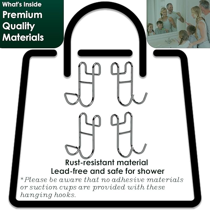 Shower Caddy Hook Helmet Fence Hooks Hook Caddy Hooks for Hanging Wires Hooks for Wire Shelves Heavy Duty Rustproof Hook Utility Hooks 4 Pack Silver