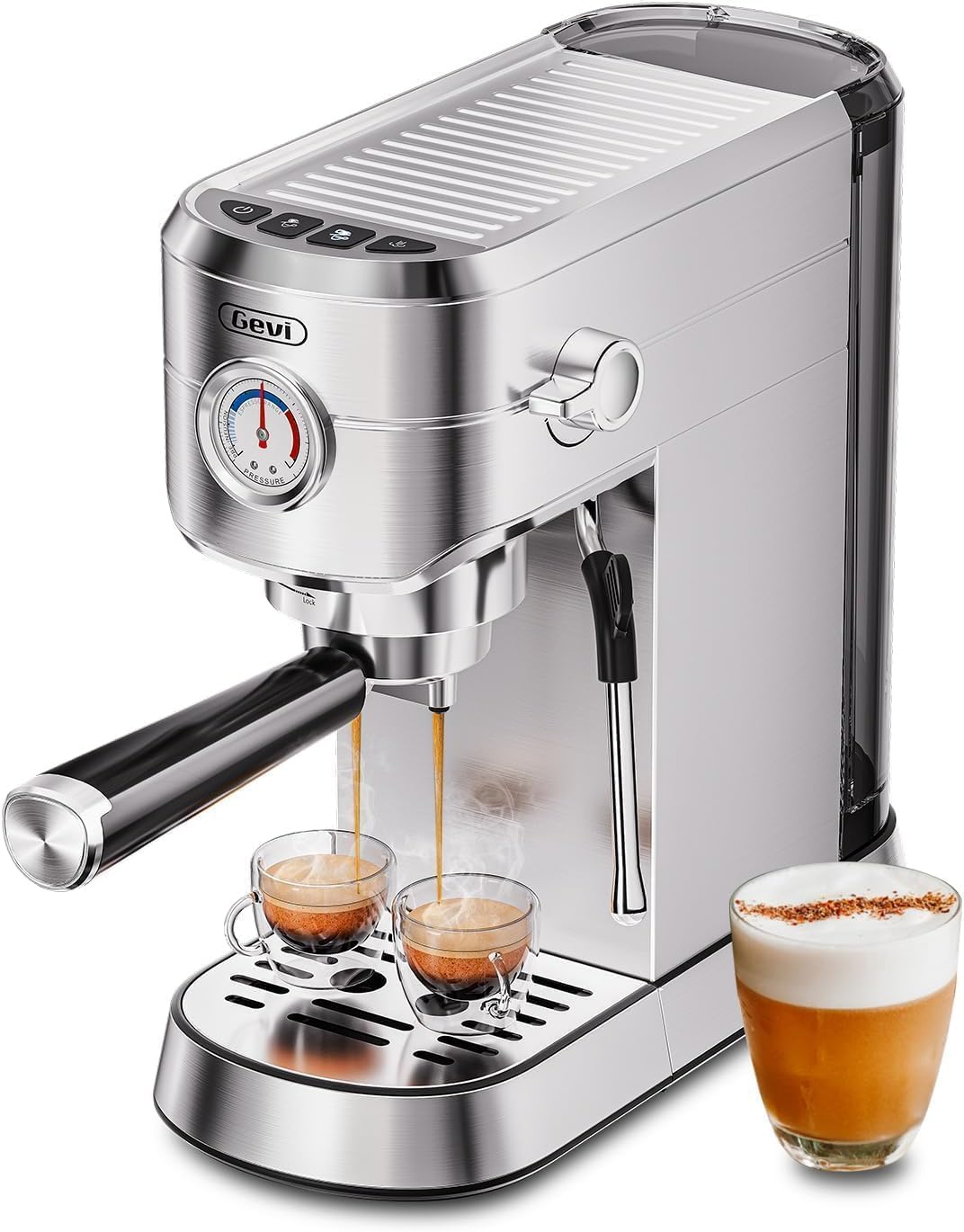 Gevi 20 Bar Compact Espresso Machine for Home,Latte、Cappuccino Coffee Maker