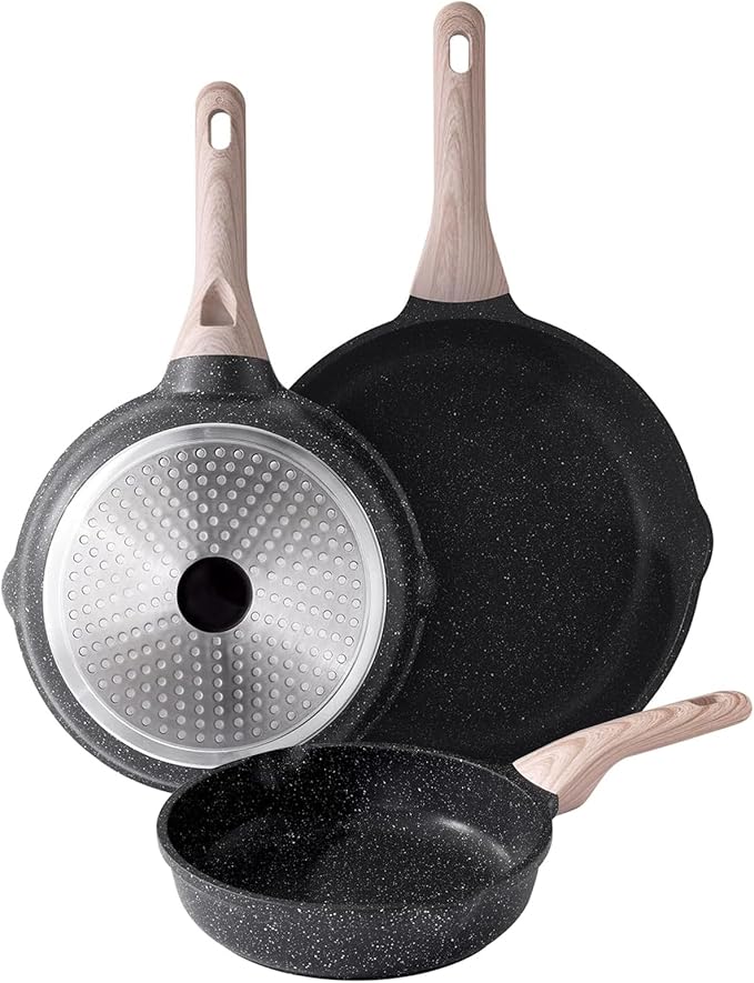 Kordisen Ceramic Nonstick Frying Pan Skillet Set (8/9.5/11 Inch)