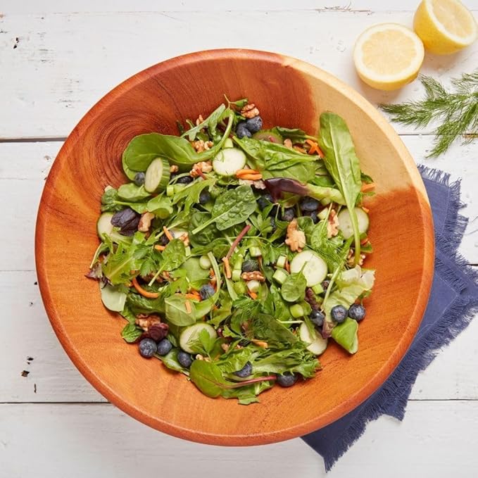 Rustic Wood Bowls for Serving Salads (Large (13-14"))