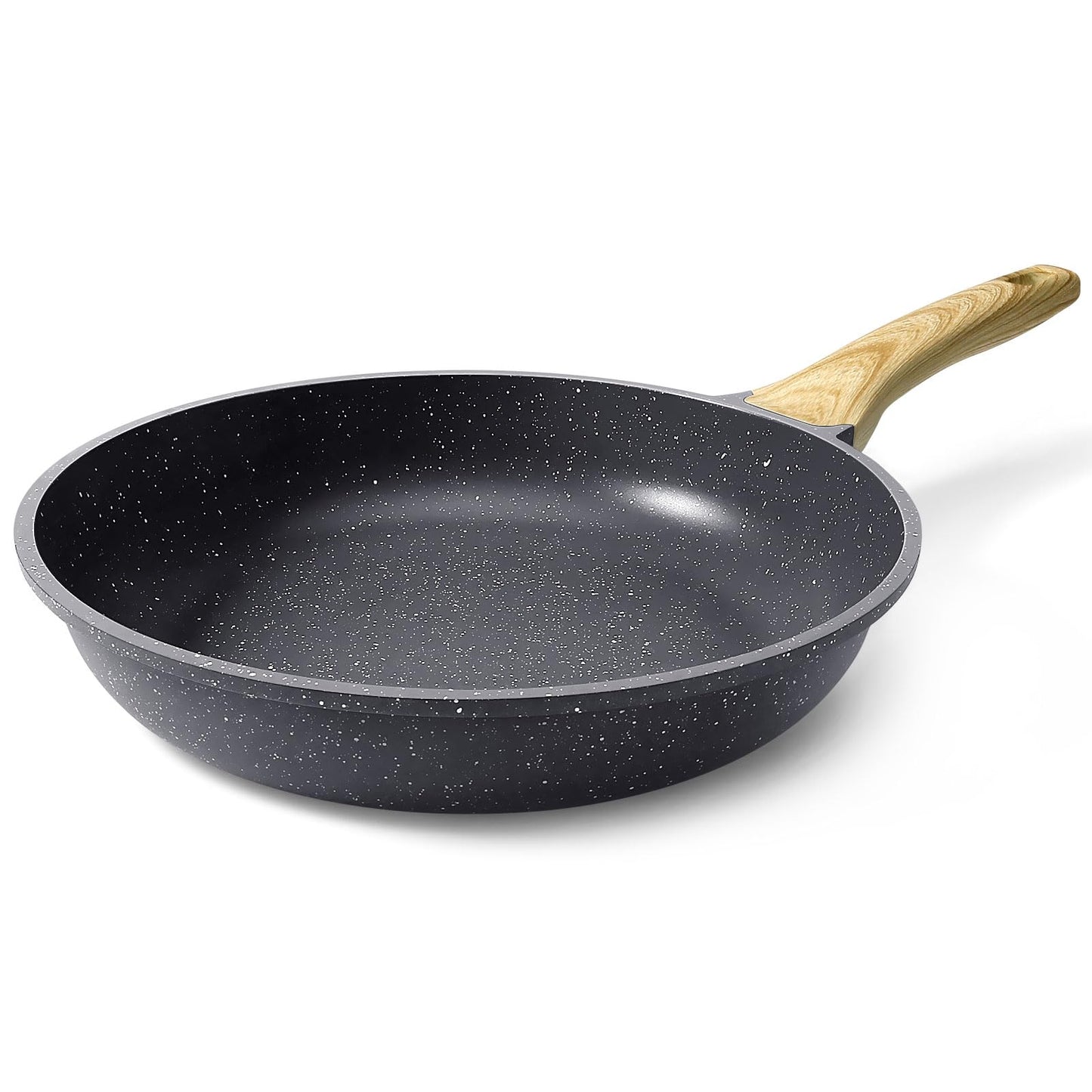 GiPP Ceramic Nonstick Frying Pan with Lid - 10" Healthy Non-Toxic Non Stick Skillet Omelette Pans, Induction Compatible Chef Pan, PFAS & PFOA-Free, Dishwasher Safe, Stay Cool Handles