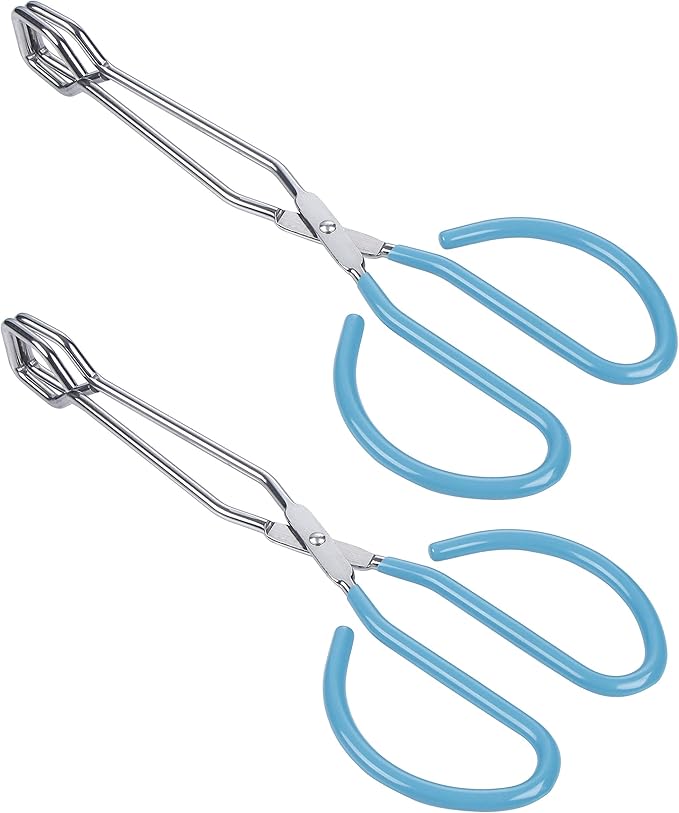 MSY BIGSUNNY Stainless Steel Scissor Tongs Heavy Duty Cooking Tongs with Soft Handles (2, red 11" + 11")
