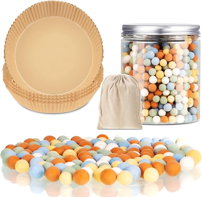 Patelai 1 Pcs 2 lb White Pie Weights Ceramic with 50 Pcs Parchment Paper