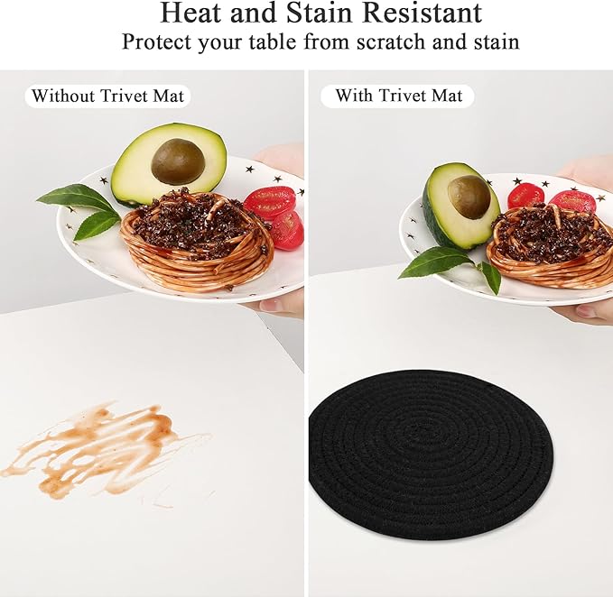 SHACOS 8 Inch Trivets for Hot Dishes 6 Pieces Trivet Set