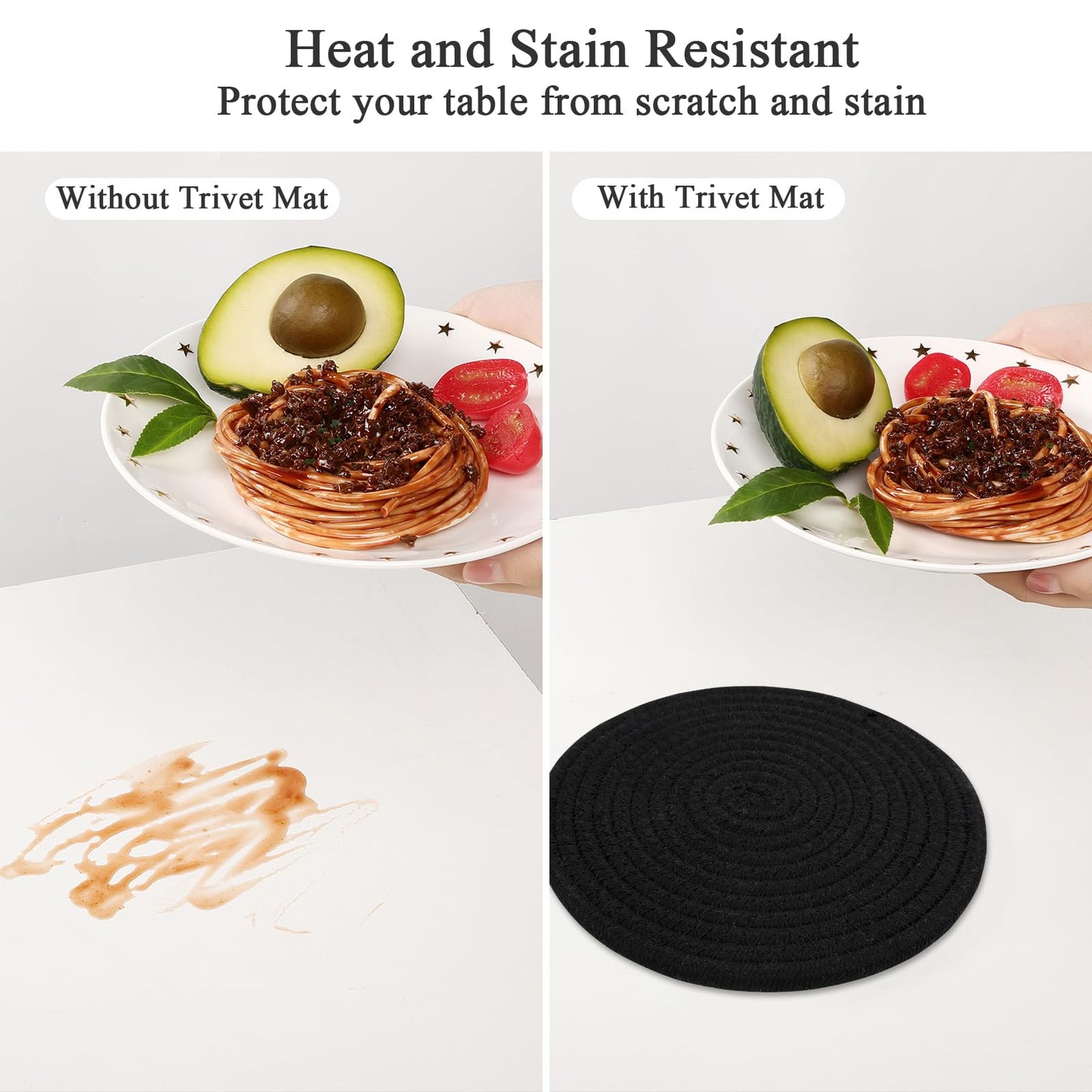 SHACOS 8 Inch Trivets for Hot Dishes 6 Pieces Trivet Set