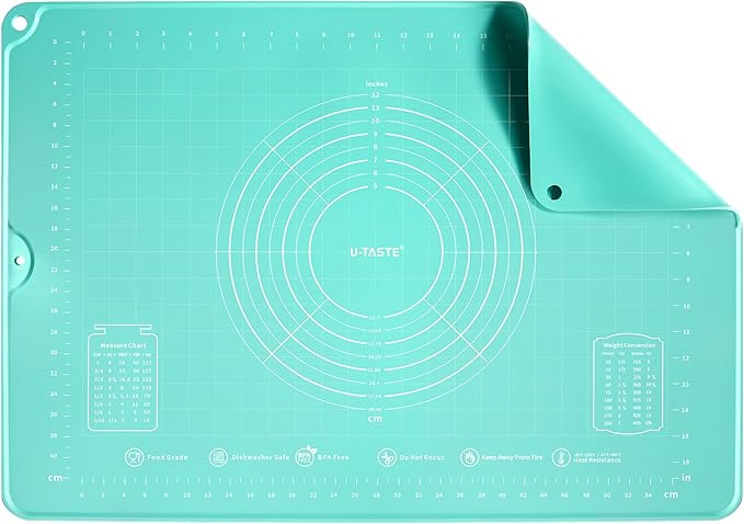 U-Taste Silicone Pastry Mat, Dough Rolling Baking Sheet, 16x20"/Transparent
