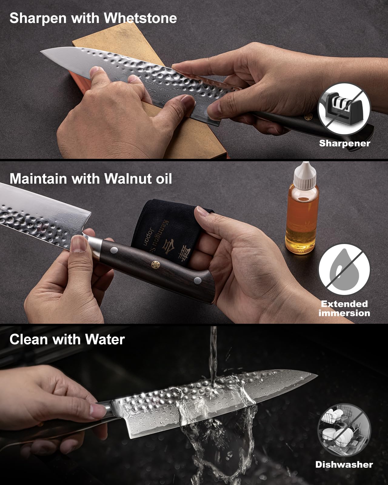 kanngou Japanese Chef Knife Kitchen Knife with 67 Layers Damascus Steel AUS-10 Core, Professional Damascus Knife with Full-Tang Ebony Wood Handle and Premium Gift Box (8.27 Inch Kiritsuke Knife)