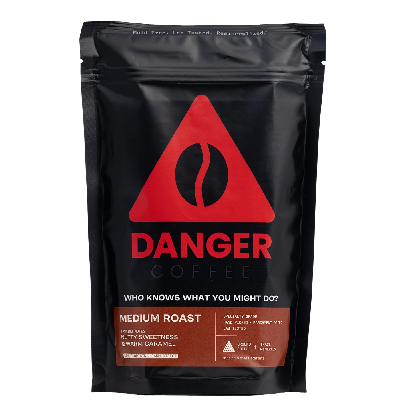 Danger Coffee Ground Healthy Coffee by Dave Asprey | Dark Roast | 10.9 oz