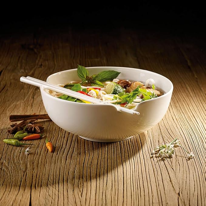 Villeroy & Boch Soup Passion Collection Large Asia Soup Bowl, Premium Porcelain, Made in Germany, 47 oz Capacity, 8 x 3 in, Rich, Creamy White