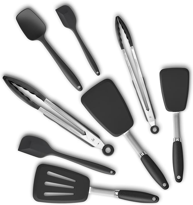 3-Piece Silicone Spatula Set, 600°F Heat Resistant, Orange