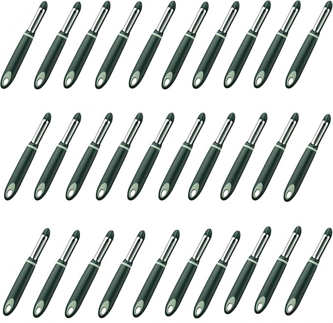30 Pack Vegetable Potato Peeler for Kitchen,Ergonomic Soft-Touch Handle-Black (Aquamarine, 30 Pack)