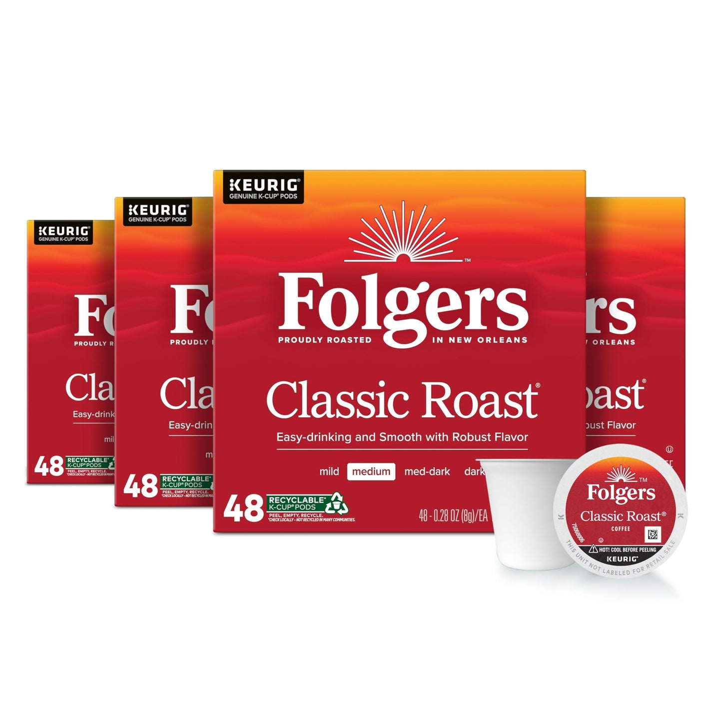 Folgers Colombian Medium Roast Coffee K-Cup Pods, Bulk 128 Count
