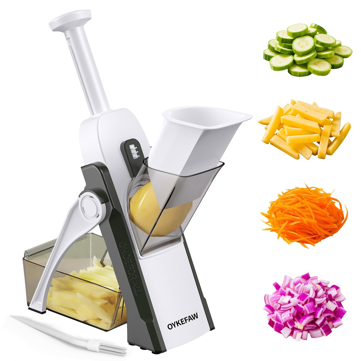 Safe Mandoline Slicer for Kitchen, 5 in 1 Vegetable Food Chopper for Potato