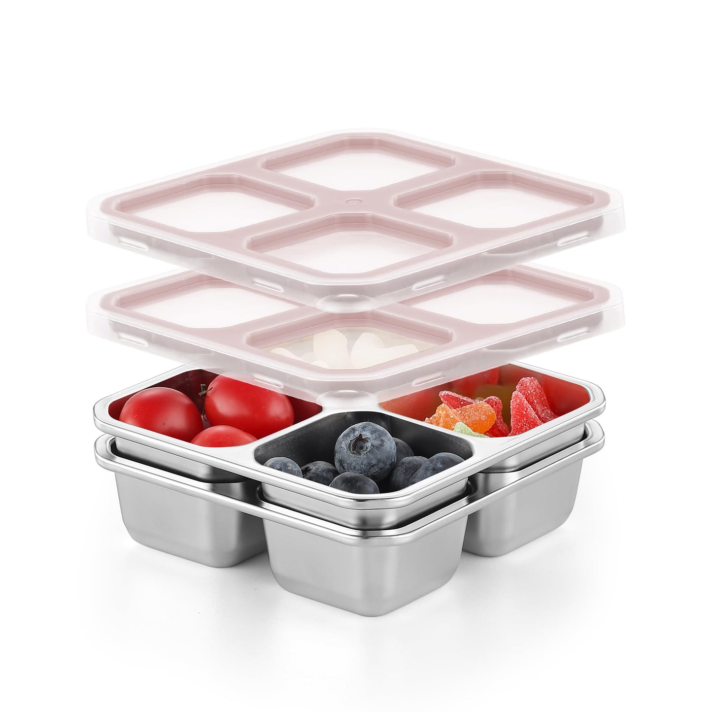BEFOY 4 Pack Stainless Steel Snack Containers with Lids