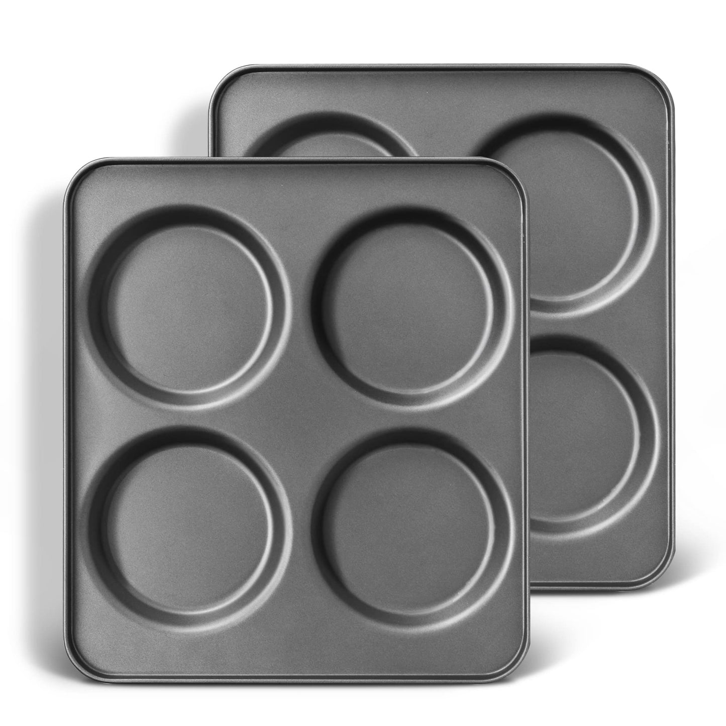HONGBAKE Muffin Pan for Baking, Nonstick Cupcake Tin 12 Cup, 2 Pack Cup Cake Tray, Premium Cheesecake Pans, Dishwasher Safe - Dark Grey