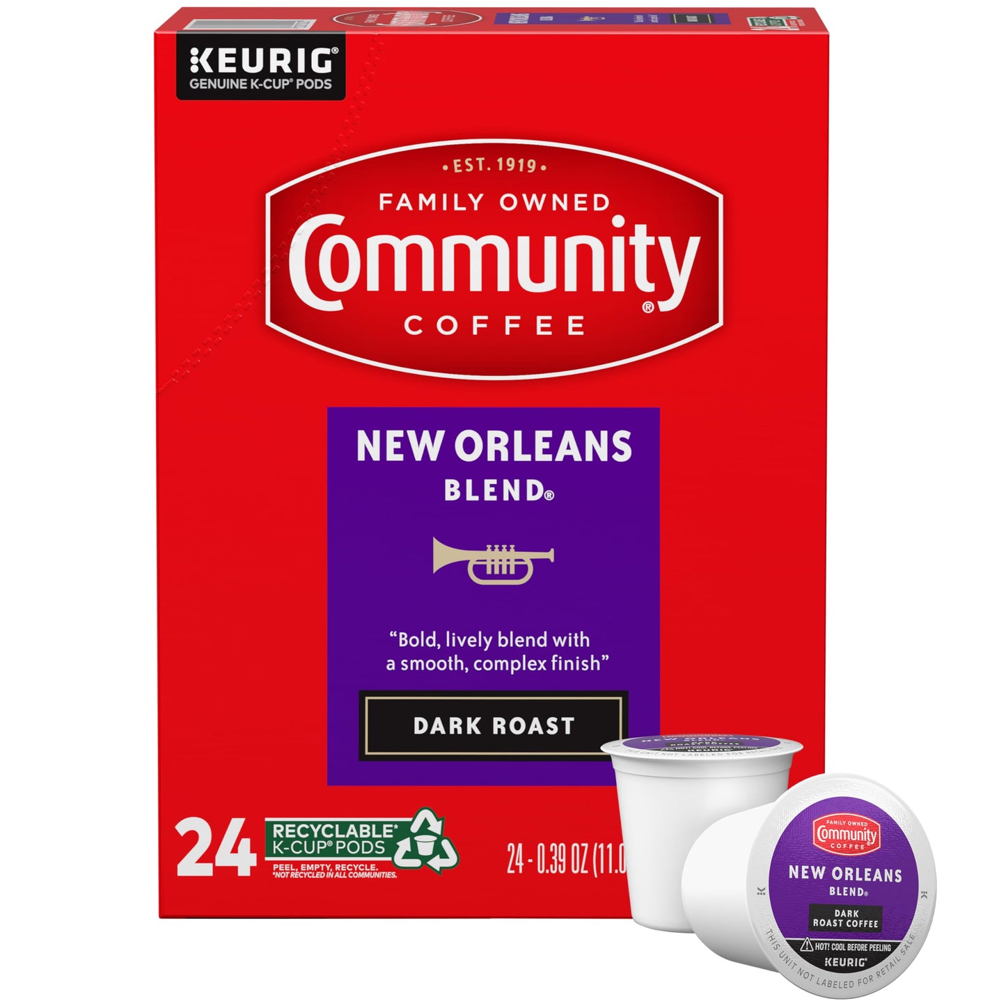 Community Coffee Grandma's Sugar Cookie Keurig K-Cup Pods, Limited Edition Holiday Flavor, Natural Ingredients, 10 Count (Pack of 6)