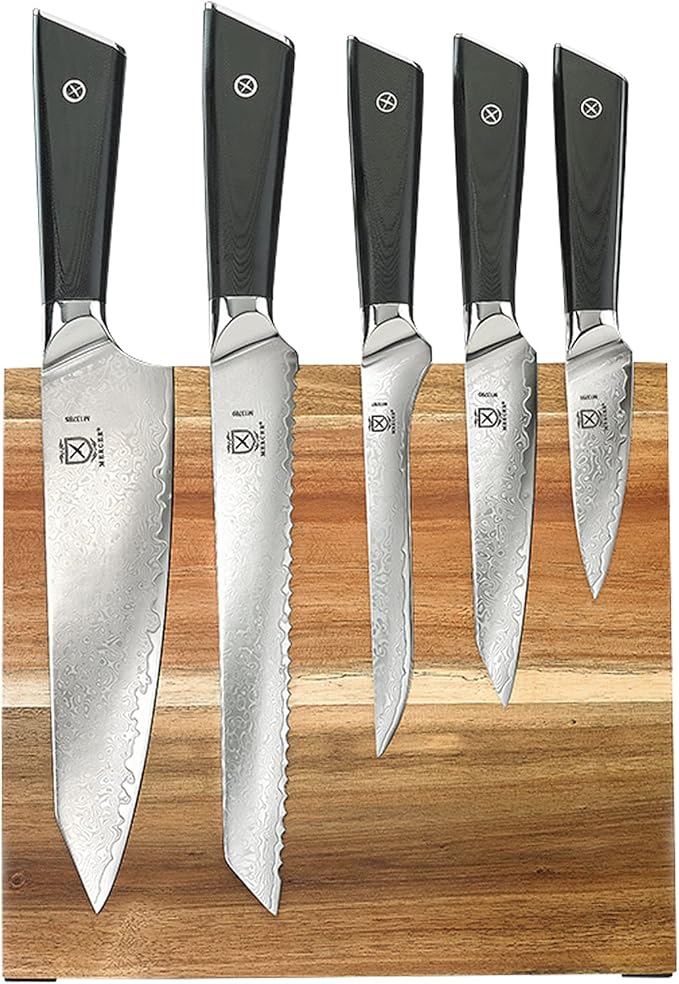 Mercer Culinary Premium Grade Super Steel 8-Piece Knife Set with Magnetic Stand, G10 Handles