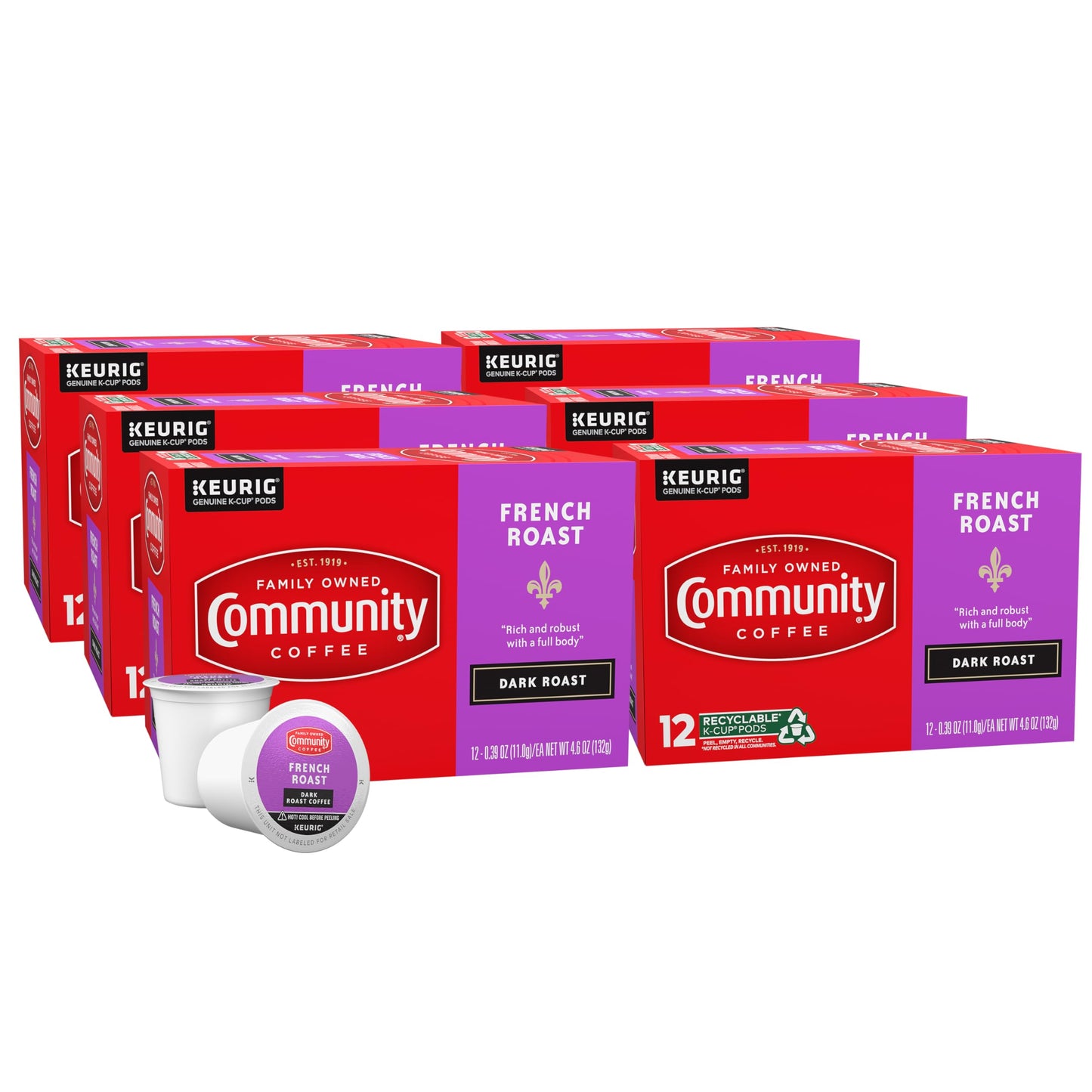 Community Coffee Grandma's Sugar Cookie Keurig K-Cup Pods, Limited Edition Holiday Flavor, Natural Ingredients, 10 Count (Pack of 6)