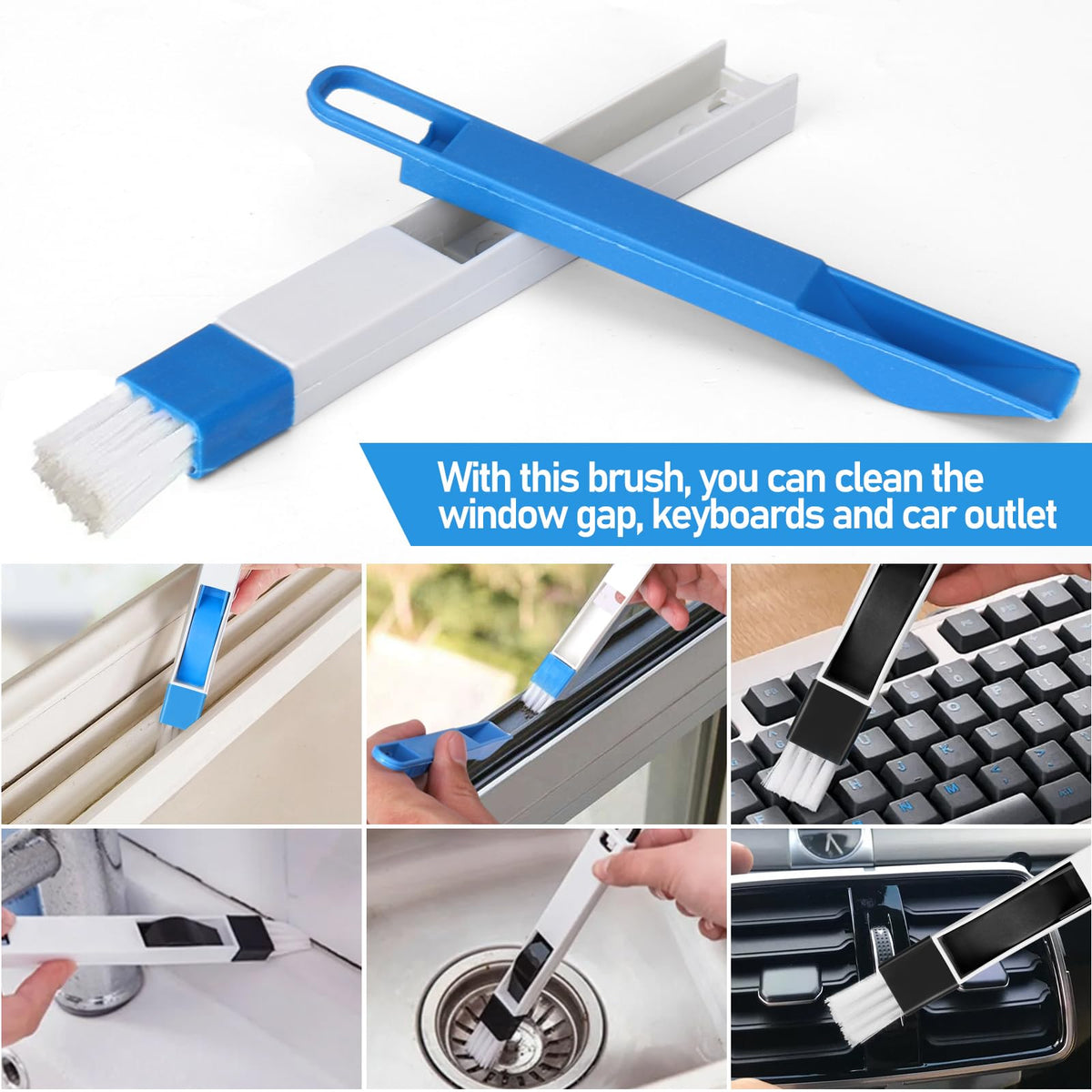 Palksky Window Track Cleaner Set, Window Groove Cleaning Brush Tools, 7 Pieces