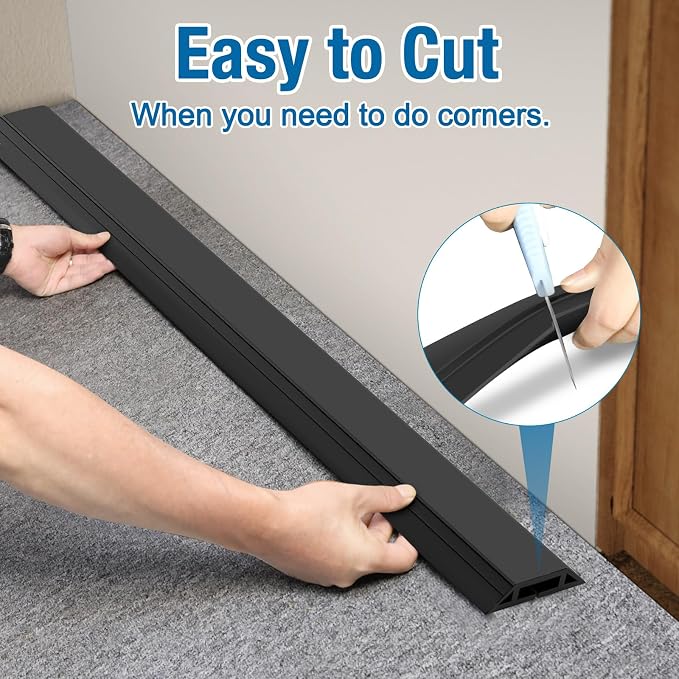 Eapele 10 ft Floor Cord Cover Heavy Duty Cable Protector, Prevent Trip Hazard