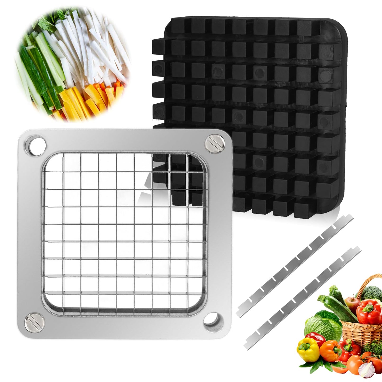 BSTSLL 1/4" and 3/8" Replacement Dicer Chopper Blade with Pusher Block