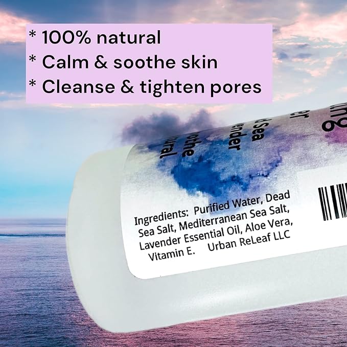 Urban ReLeaf Pore Shrinking Toner! with Lavender & Dead Sea Salt, Smooth Tight Skin, 100% Natural, Calm & Soothe Irritation