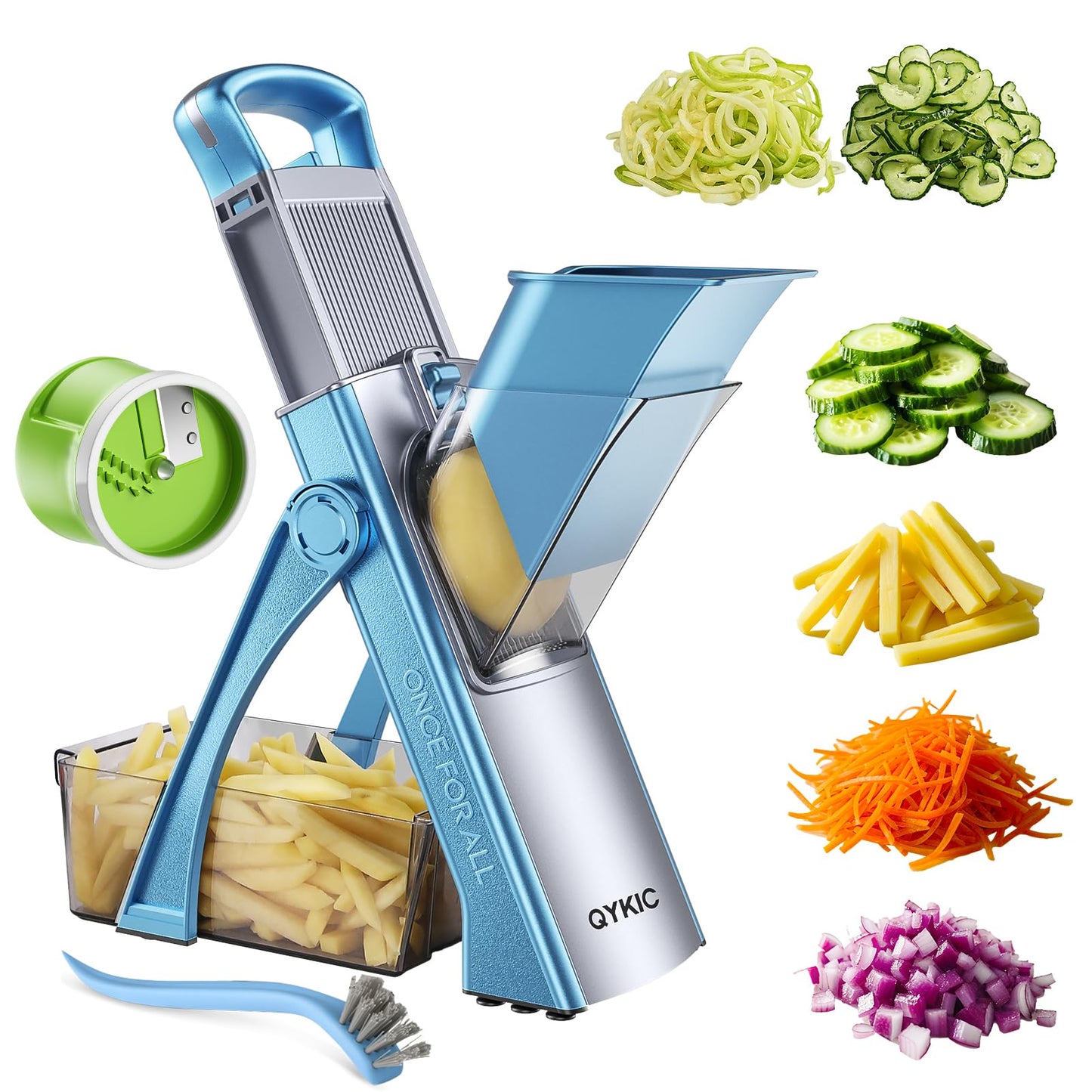 QYKIC Safe Mandoline Slicer for Kitchen, Adjustable Potato Slicer Pro