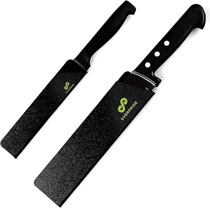 EVERPRIDE 6 & 8 Inch plus a Meat Cleaver Chef Knife Guard Set (3-Piece Set) Universal Blade Edge Cover and Knife Sheaths for Chef and Kitchen Knives Durable BPA-Free Felt Lined Sturdy ABS Plastic