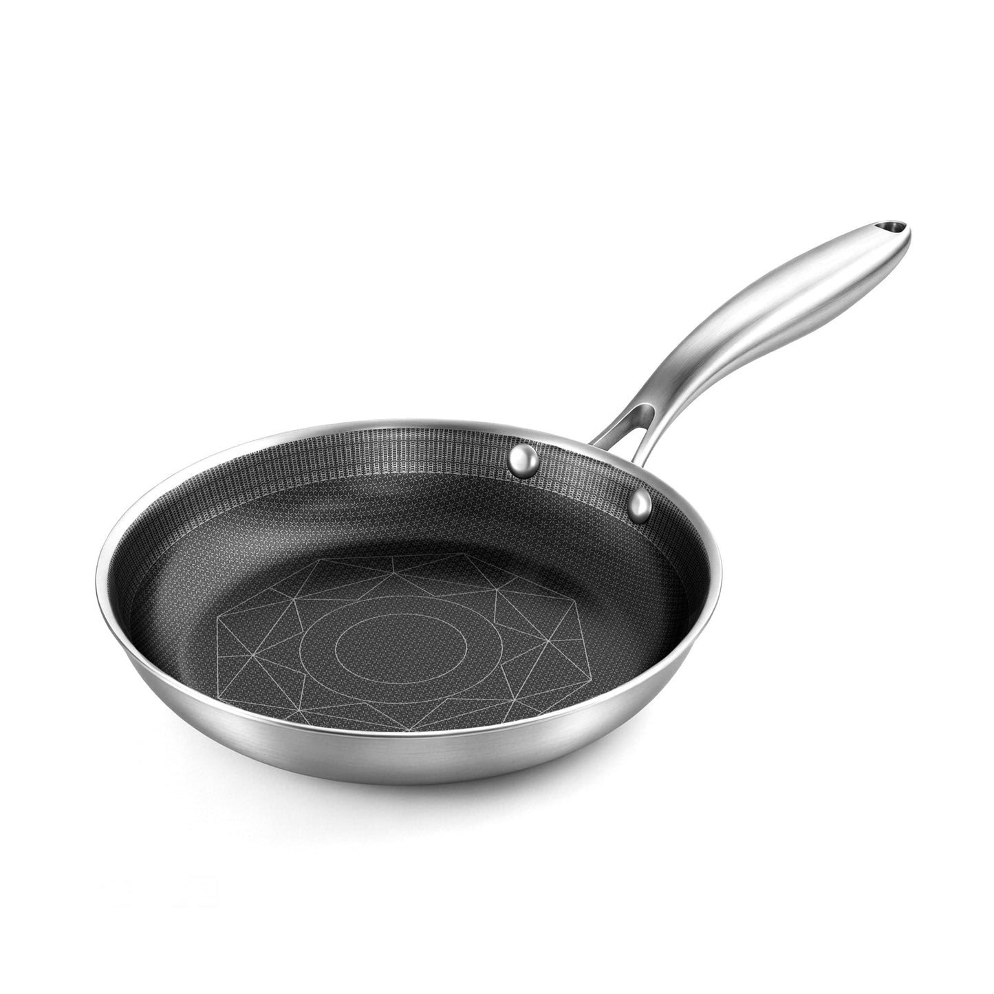 COOKER KING 3pc Hybrid Nonstick Frying Pans Set, 8, 10 & 12" Pans
