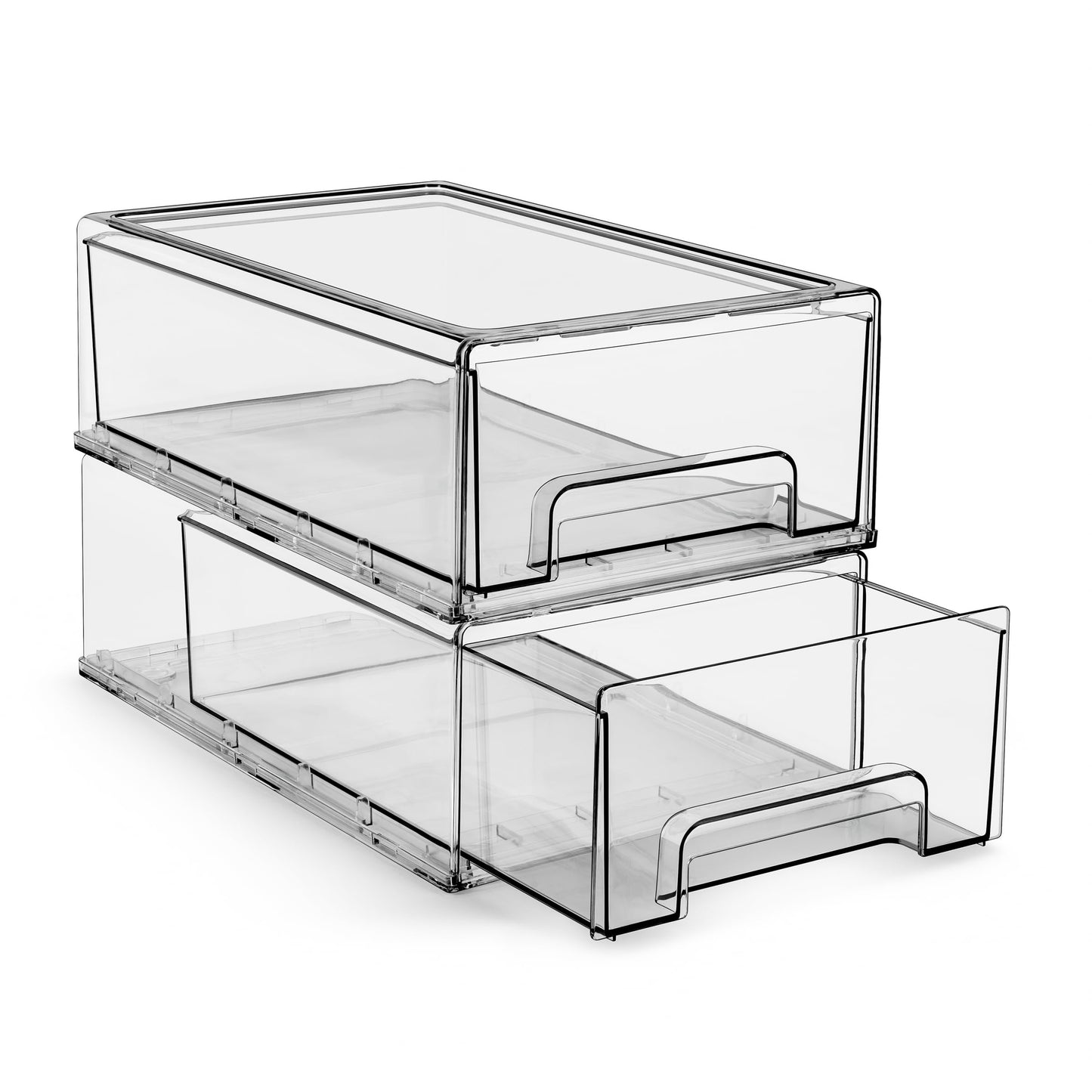 Sorbus Clear Stackable Storage Drawers for Refrigerator (Medium, 4 Pack)