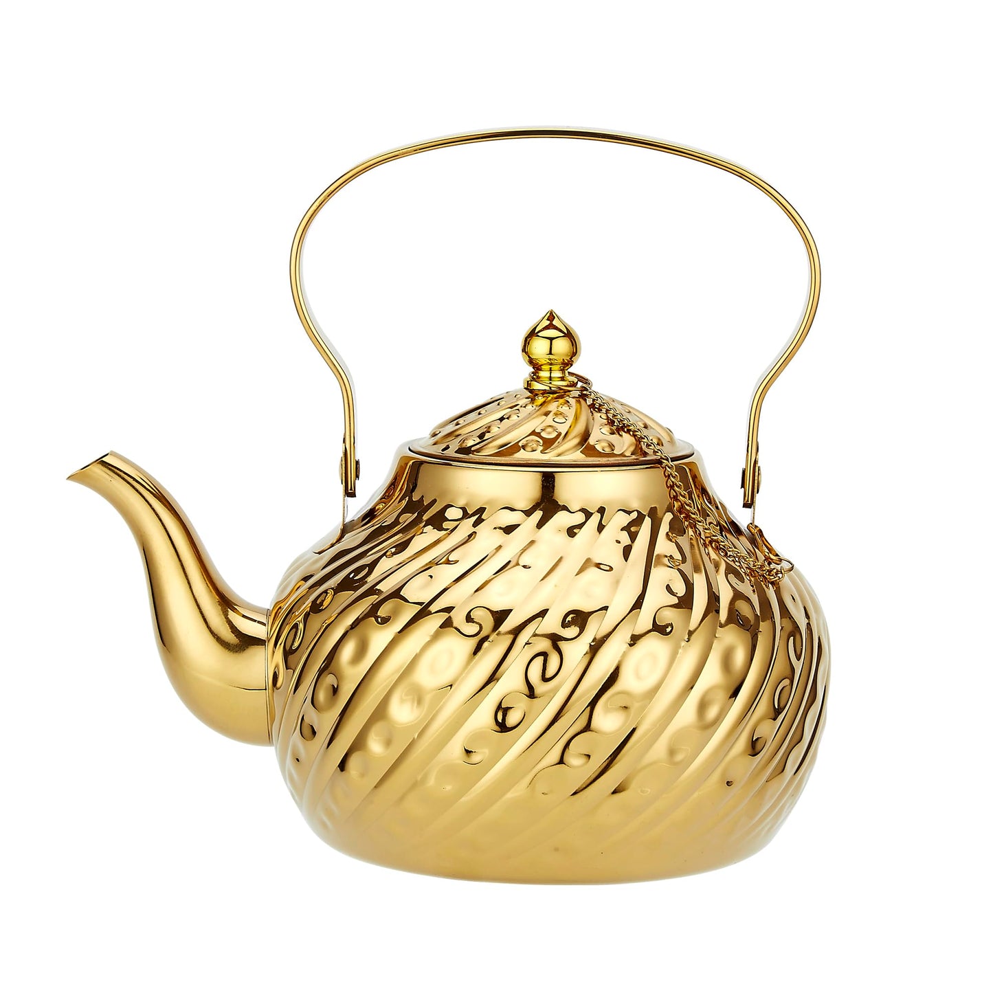 SANQIAHOME Stainless Steel Teapot With Removeable Infuser 71 oz (2000ml) Thickened Mirror Polished Stovetop Tea Maker for Herbal and Infusion