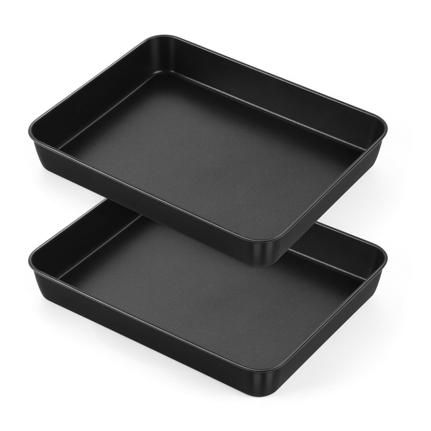 E-far 12.5 x 9.7 Inch Baking Pan, Nonstick Stainless Steel Rectangle Cake Pan for Baking Brownies Casseroles Lasagna, Stainless Steel Core & Nonstick Coating, Non-toxic & Oven Safe