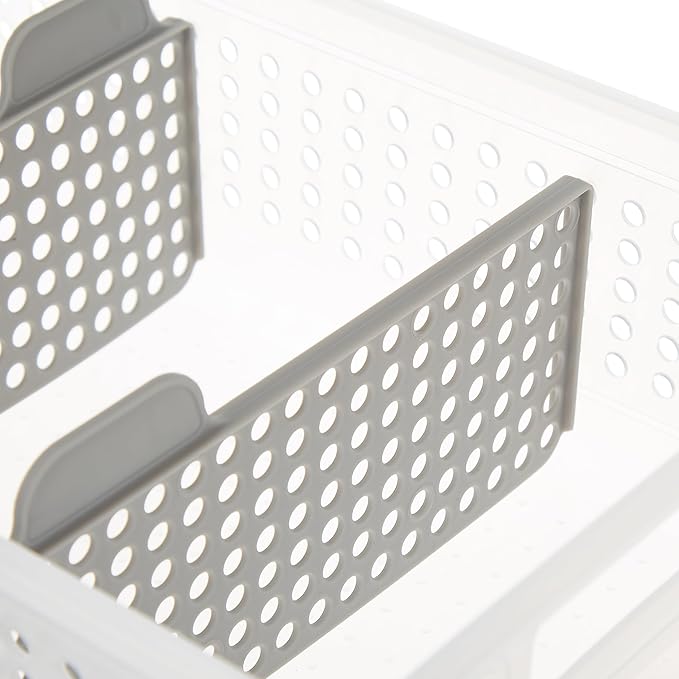 madesmart 2 Tier Bath Organizer,Undersink Storage with Sliding Drawers,for Cleaning Supplies,Pantry,Sponges,Bottles&Kitchen Essentials,Adjustable Dividers&Pull Out Sliding Baskets,Frost,(Pack of 2)