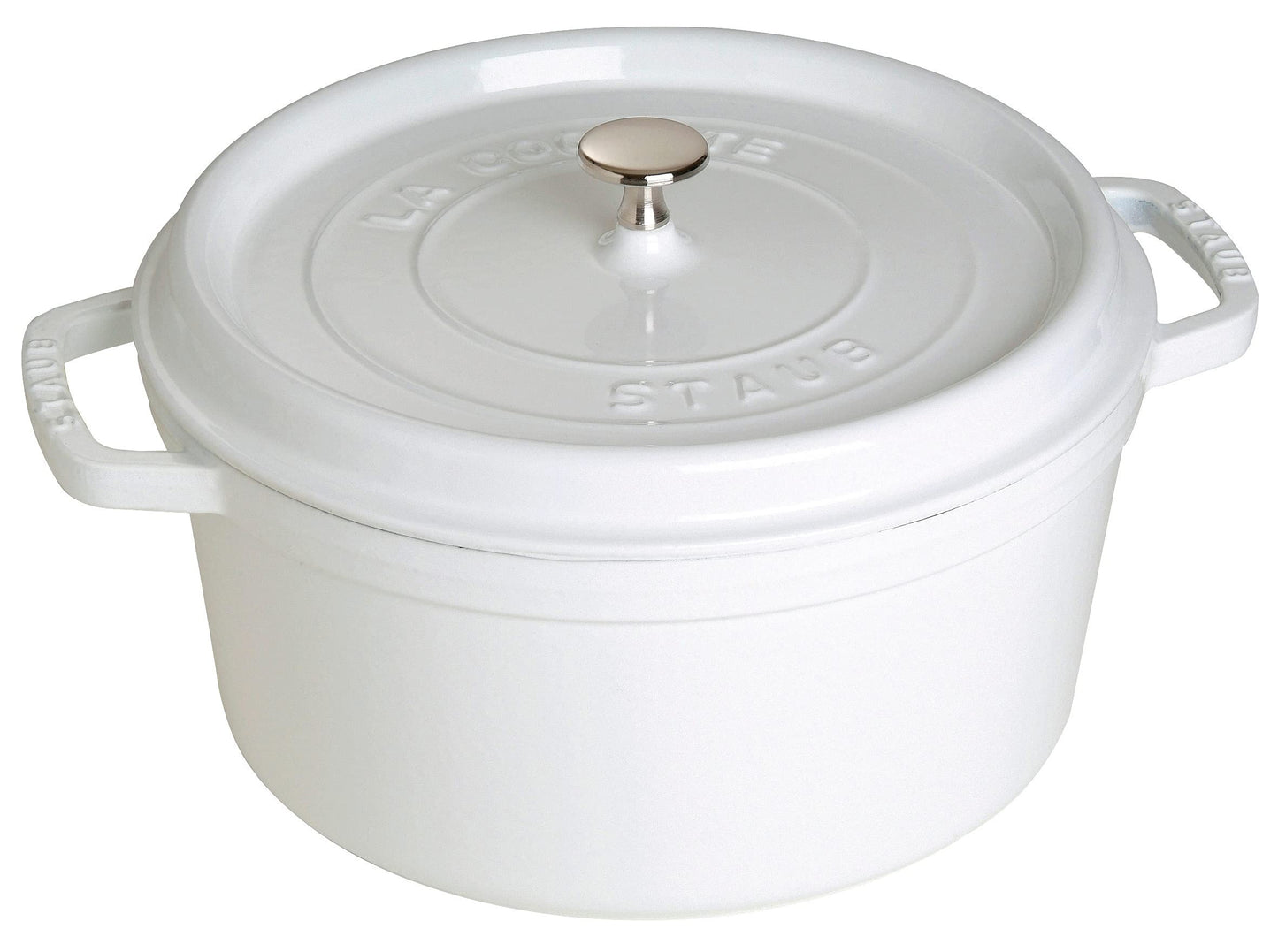 Staub Cast Iron 5.5-qt Round Cocotte - White Truffle, Made in France