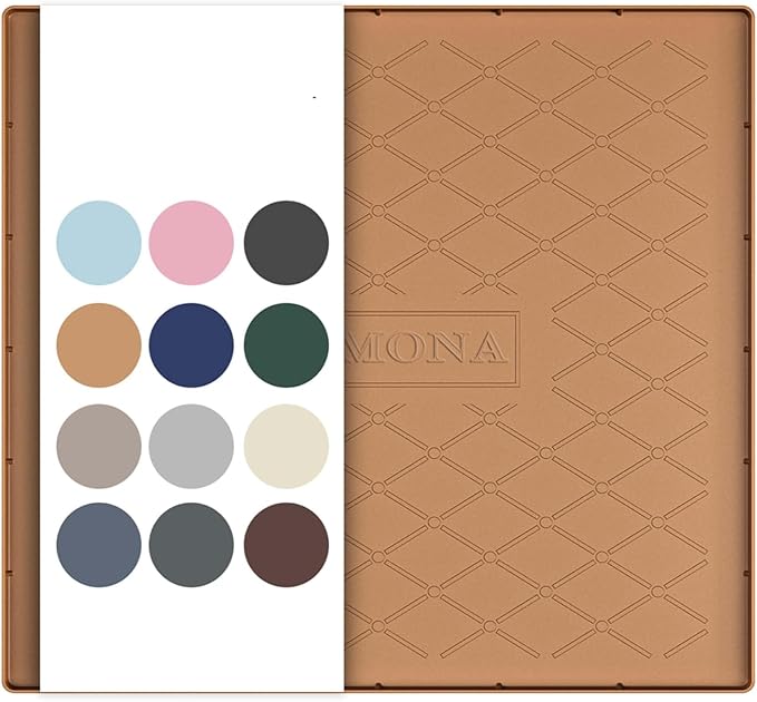 URMONA 22" x 19" Waterproof Silicone Mat in Multiple Sizes & Colors, Under Sink Mat for Kitchen & Bathroom, Pet Food Pad for Dogs & Cats, Kitchen Cabinet Liner, Multi-Purpose for Storage(Khaki)
