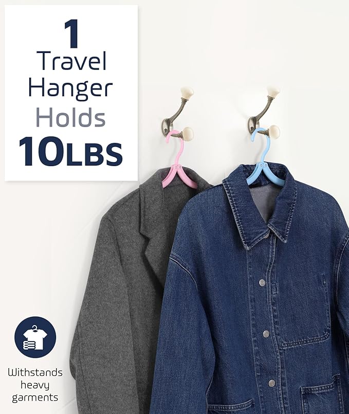 30 Pcs Travel Hangers, Cruise Ship Essentials Foldable Plastic Hangers Travel Essentials, Portable Cruises Must Haves 2026, for Suitcase, RV Camping Airplane Europe Vacation Essential