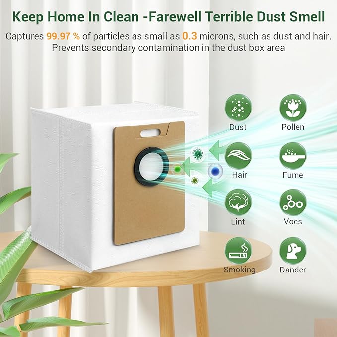 Bluevisk 14 Pack RV30 Max Plus Dust Bags Compatible with Tapo RV30 Max Plus RV20 Max Plus Robot Vacuum Bags 3L Large Capacity Heavy Duty Bags for Home Vacuum