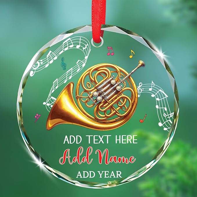 Clarinet Player Christmas Glass Ornament, Personalized Clarinet Xmas Ornament Gifts for Musical Instrument Player, Clarinettist Christmas Keepsake, Custom Text & Name Musician Glass Ornaments 2026