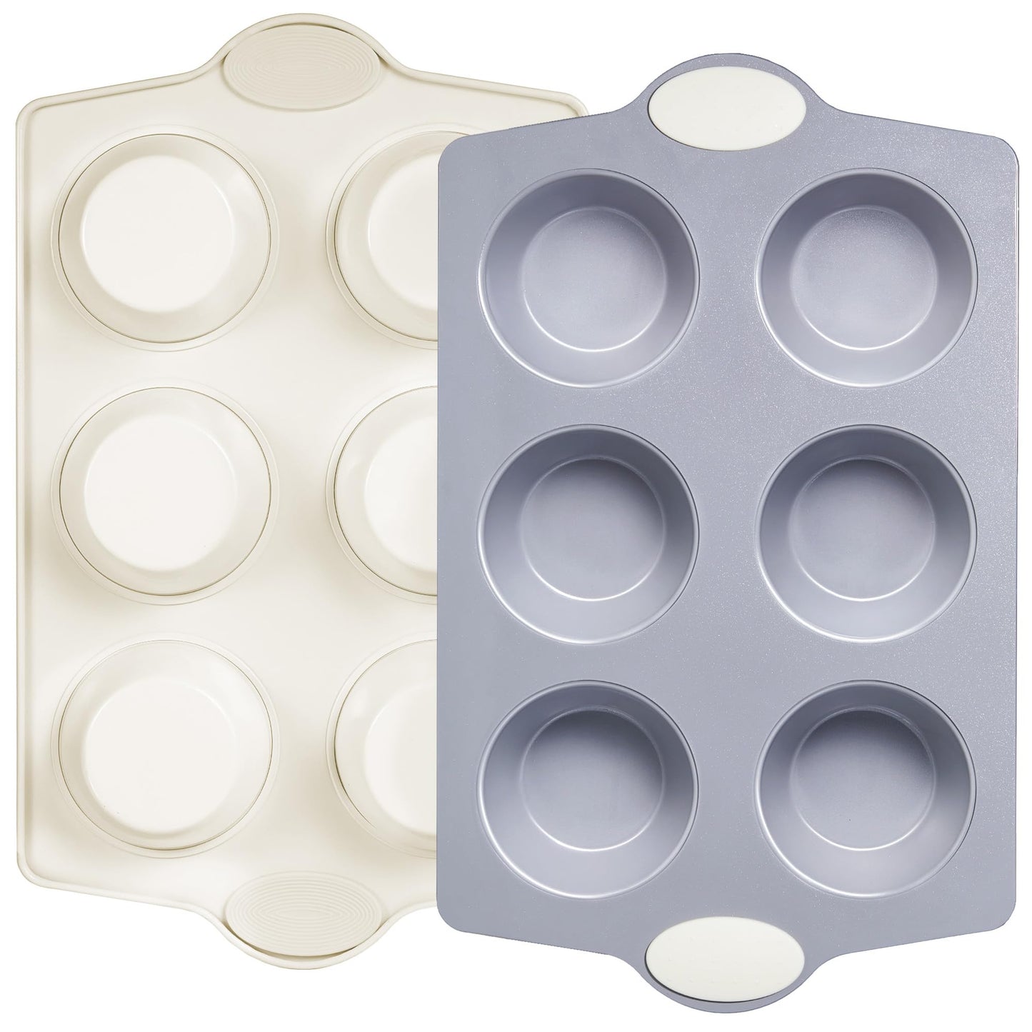 BRONYPRO 24-Cup Non Toxic Nonstick Ceramic Mini Muffin Pan & Cupcake Tin, PFOA & PFOA Free, Heavy Duty Rust-Resistant Aluminized Steel, Oven & Dishwasher Safe, Blue