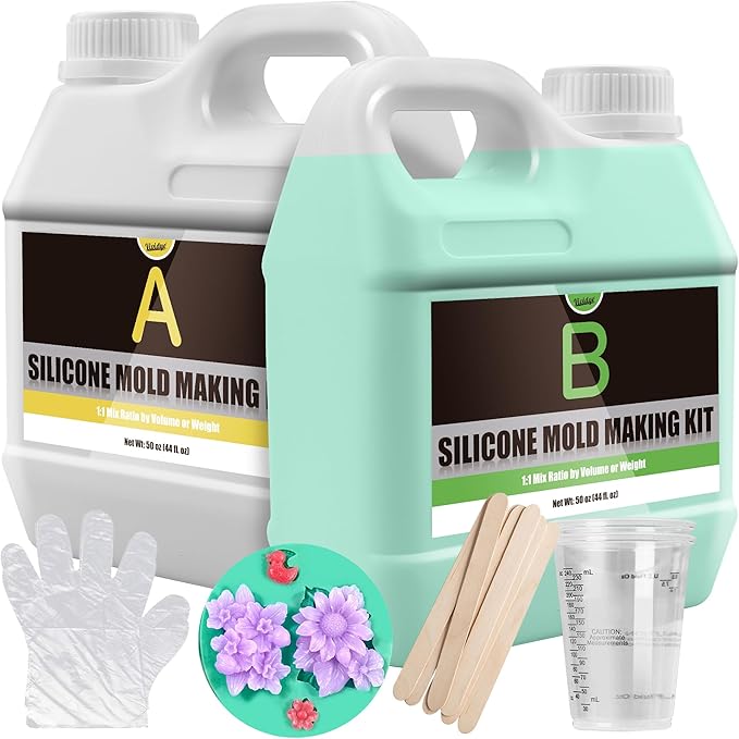 Silicone Molds Making Kit 170oz, Super Elastic 15A Silicone Rubber for DIY Mold Making, Fast Curing Liquid Silicone 1:1 Mixing Molding Kit for Casting Resin Molds/Candle Molds/Soap Mold/Craft, Green