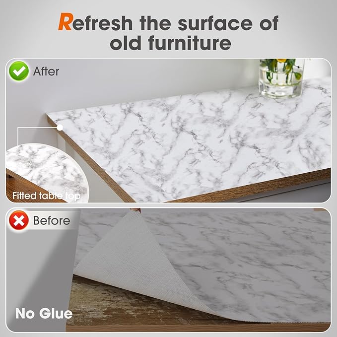 Beautysaid Shelf and Drawer Liner for Kitchen Cabinet, Non Adhesive Non Slip Shelf Paper Waterproof Washable Thickened for Dresser Pantry Shelve Bathroom Protector Liner(Marble,12 in x 30 FT)